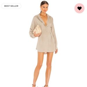 OW Collection - Ella Shirt Dress, tan, size S